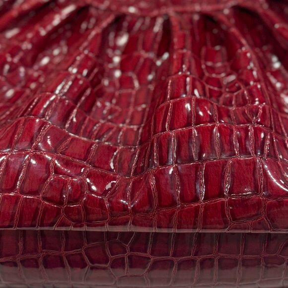 UE Red Faux Crocodile Print Bag W/Gold Hardware - Picture 13 of 13